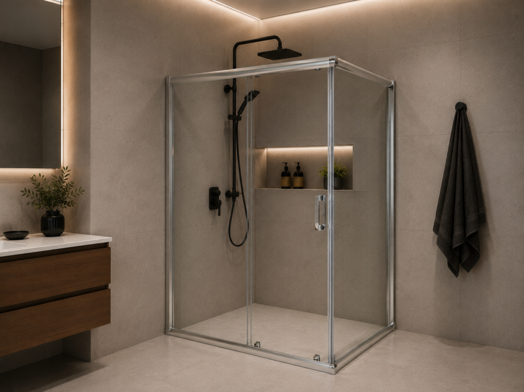 VENDOR Tuš kabina pravougaona 90x120x190 fiksno staklo i klizna vrata