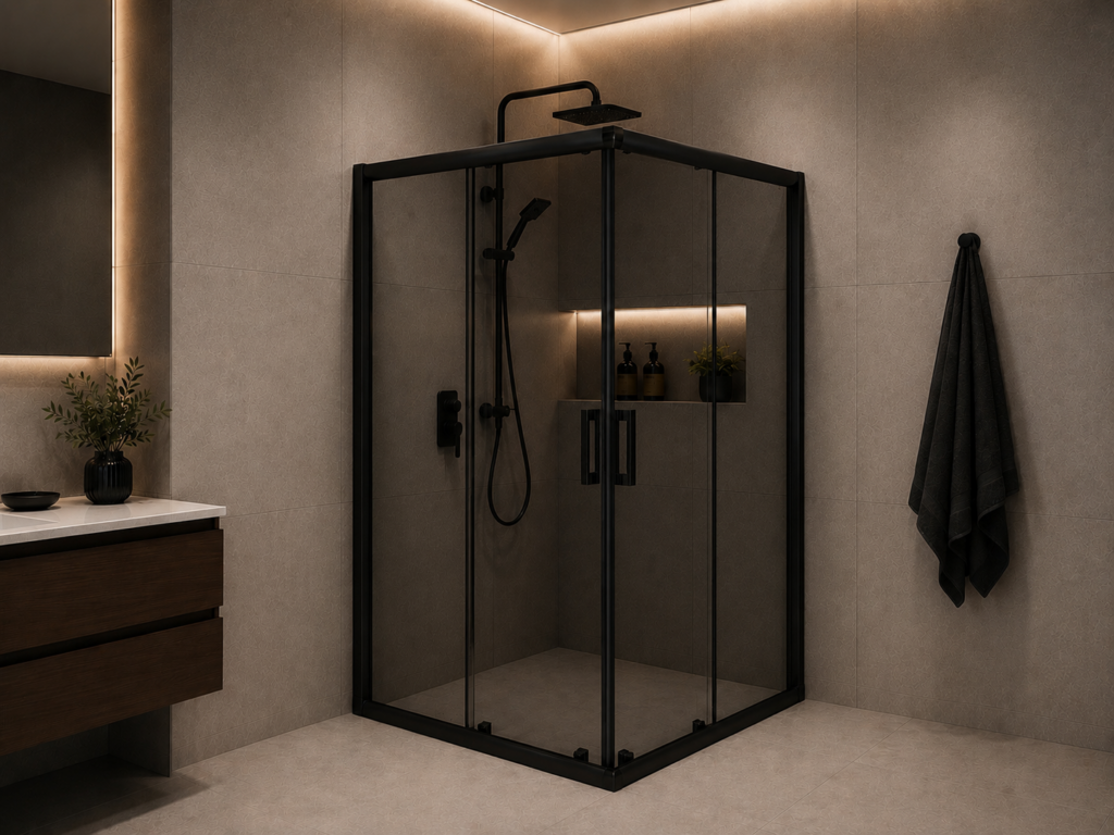 VENDOR BLACK Tuš kabina kvadratna 90x90x200 crno staklo