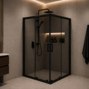 VENDOR BLACK Tuš kabina kvadratna 90x90x200 crno staklo