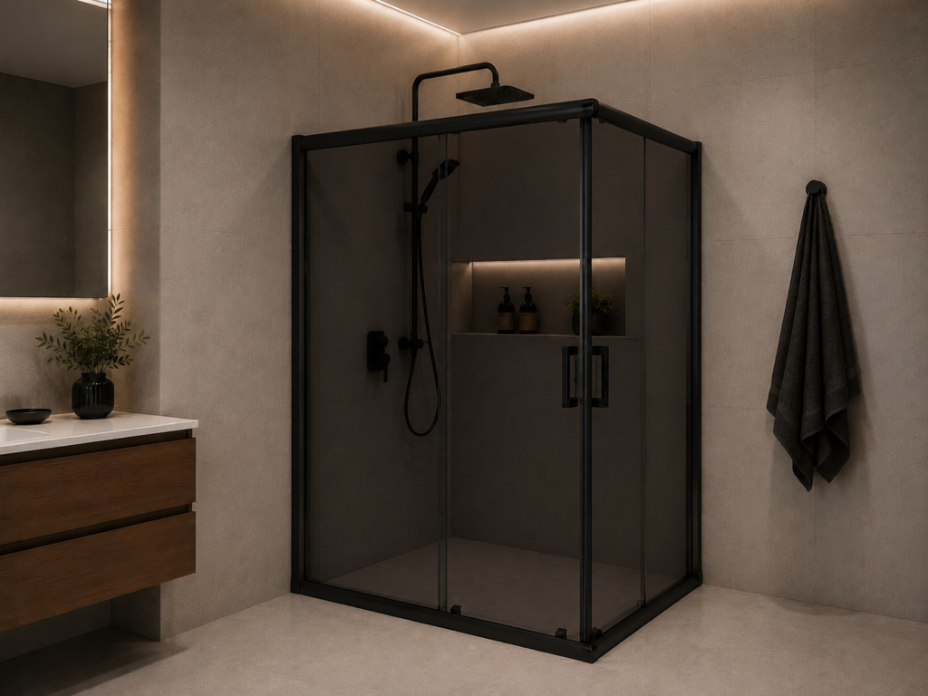 VENDOR BLACK Tuš kabina pravougaona 80x120x200 crno staklo